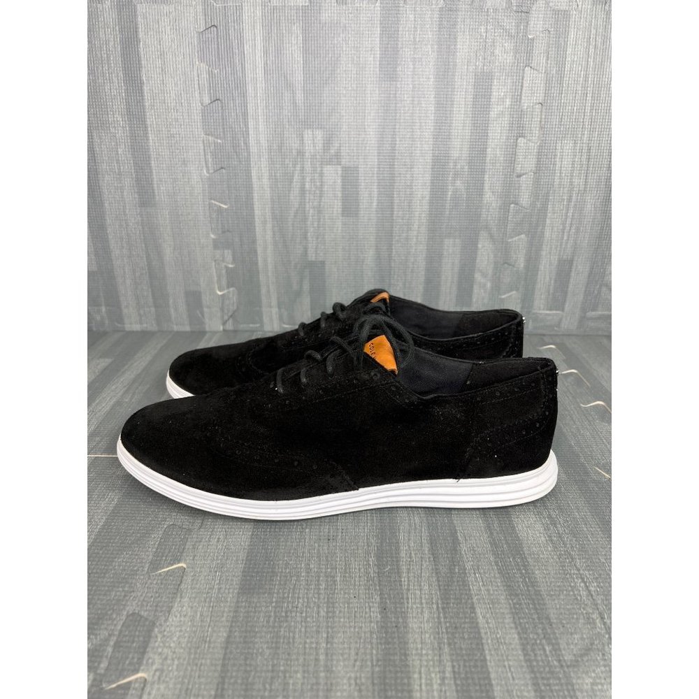 Cole Haan Grand.OS Wingtip Oxfords Womens 9.5B Black White Suede